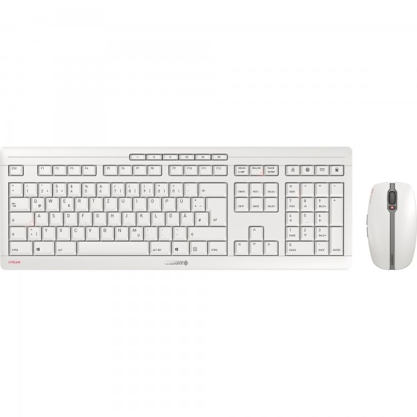 CHERRY Maus-Tastatur-Set RECHARGE JD-8560DE-0 DE weiß-grau