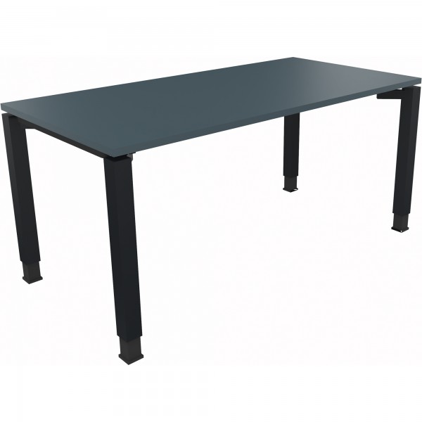Schreibtisch Vierfuß Quadratrohr B1600xT800xH680-820 an/Lavagrau