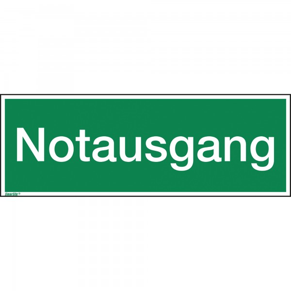 Hinweisschild Notausgang 297x105mm PVC