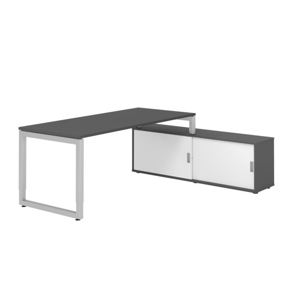 Hammerbacher Schreibtischkombi 180x80cm gp/si/gp/ws