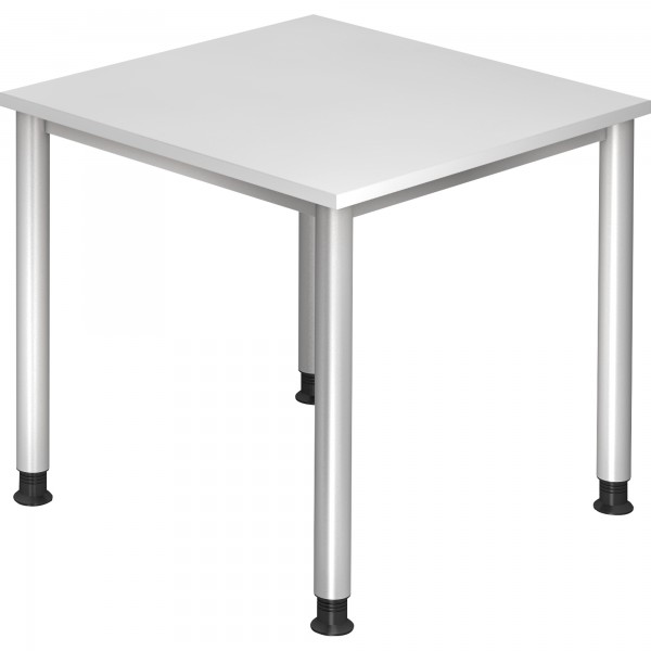 Hammerbacher Schreibtisch VHS08/W/S 80x80cm weiß