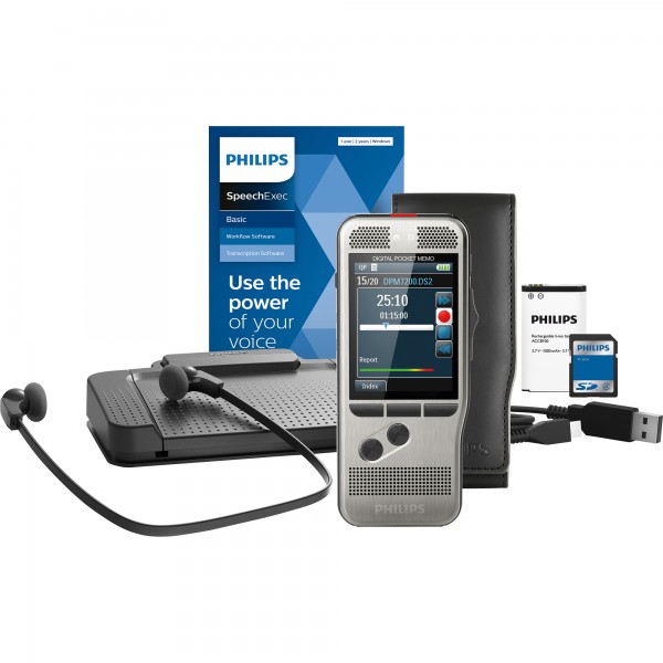 Philips Diktiergerät Digital Pocket Memo Starter Kit DPM7700/03