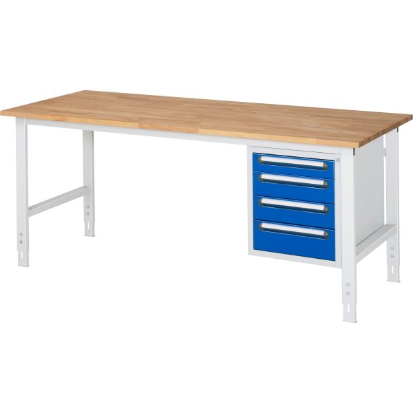 RAU Arbeitstisch 4Schübe 2000x800x760-1080 25mm