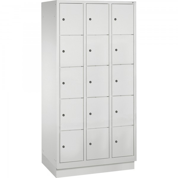 C+P Fächerschrank 8020305S10000 m. Sockel 15Fächer lgr/lgr