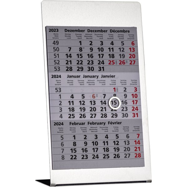 GÜSS Tischkalender 77000 10,5x18cm Edelstahl 3M/1S