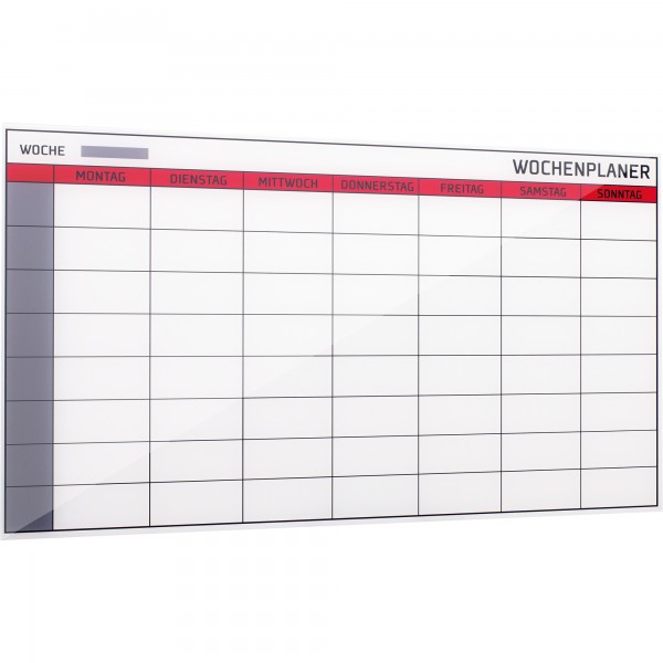 Bi-Office Wochenplaner GL163801 Glas Kollektion 4 mm weiß