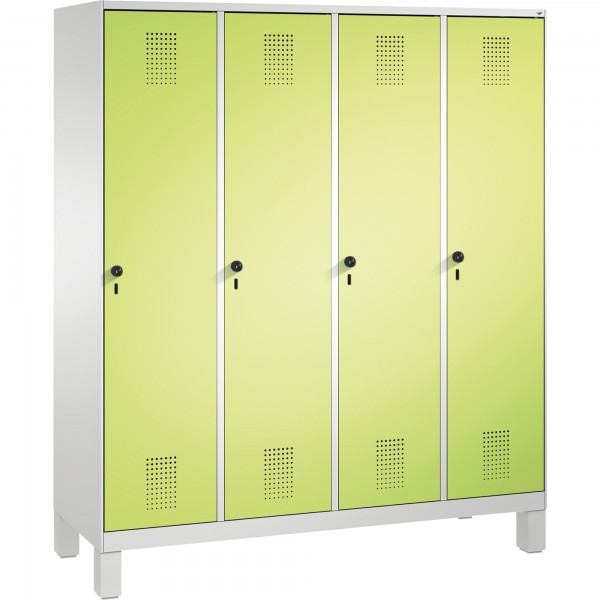C+P Umkleidespind 4901042S10120 Füße 4Abteile B1600mm lgr/cgn