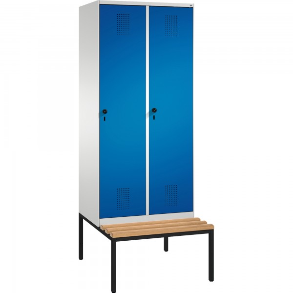 C+P Umkleidespind 4905022S10114 Sitzbank 2Abteile B800mm lgr/ebl