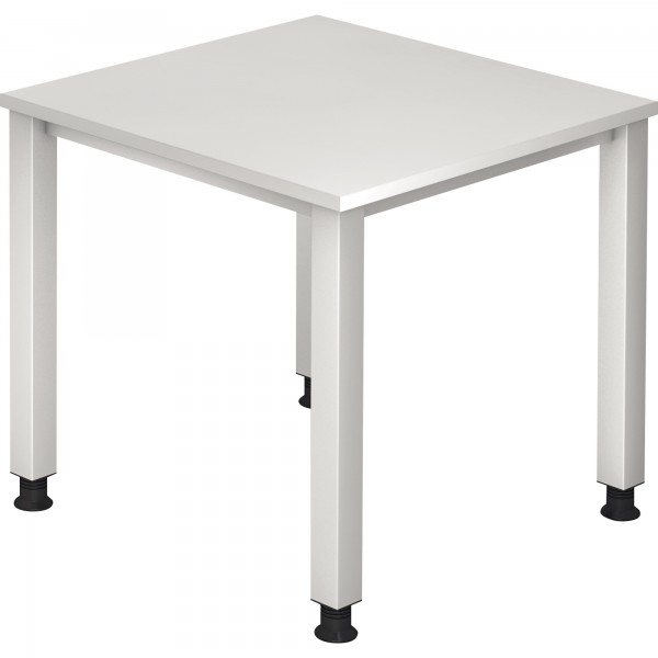 Hammerbacher Schreibtisch VQS08/W 4Fuß 80x80cm weiß