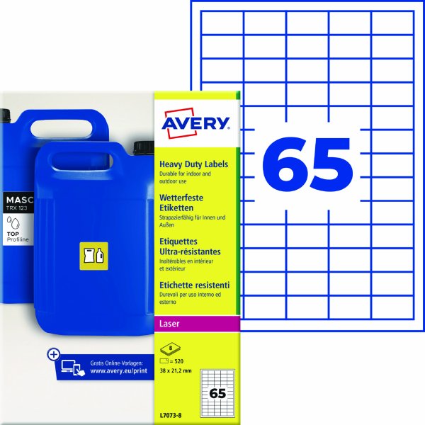 Avery Zweckform Etikett 38x21,2mm wetterfest 520St