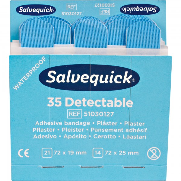 Salvequick Pflaster 6735CAP detektierbar blau 35 St./Pack.