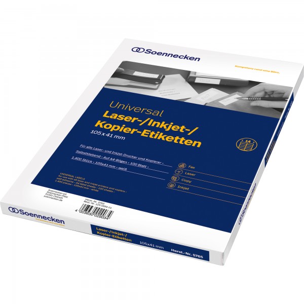 Soennecken Etikett 5765 105x41mm weiß 1.400 St./Pack.