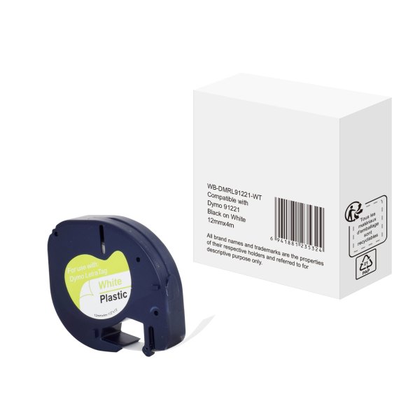 Schriftband wie Dymo S0721660 12mmx4m sw auf ws