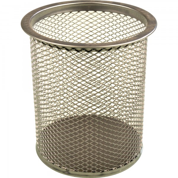 helit Stifteköcher Mesh H2518100 9x10cm rund 1Fach Metall silber