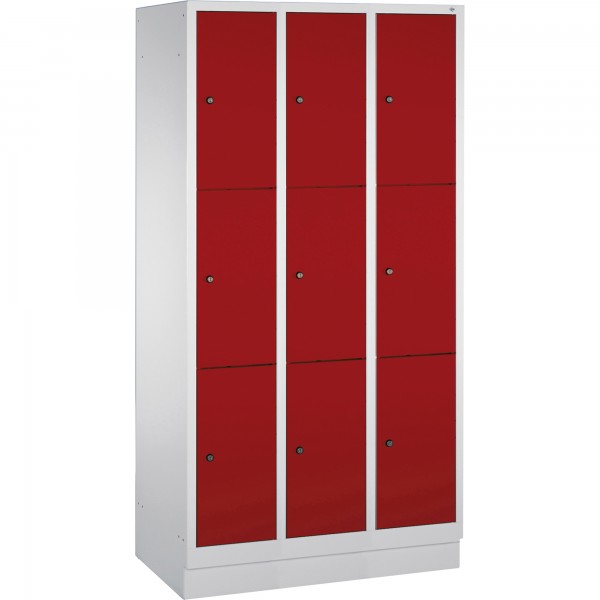 C+P Fächerschrank 8020303S10002 m. Sockel 9Fächer lgr/rrt