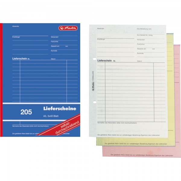 Herlitz Lieferschein 205 883546 DIN A5 sd 3x40Blatt