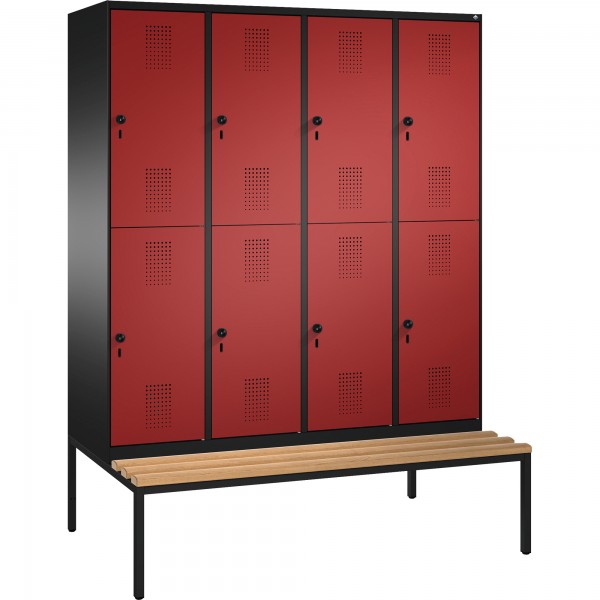 C+P Doppelstockspind 4935042S10039 Sitzbank 8Fächer B1600mm sgr/rrt
