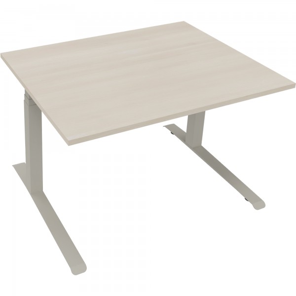 Sitz-/Stehtisch Kufe Doppels. Quad. B1200xT900xH645-1275 si/Akazie