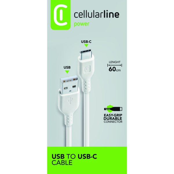 cellularline Kabel USB-A/USB- C 0,6m ws