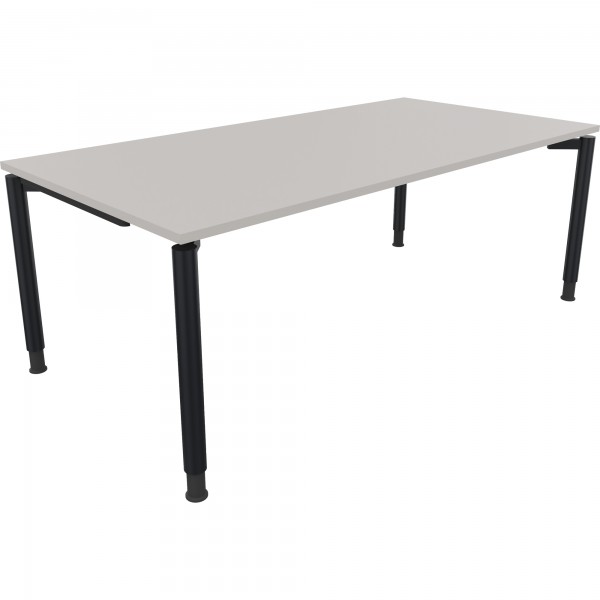 Schreibtisch Vierfuß Rundrohr B2000xT1000xH680-820 an/Lichtgrau