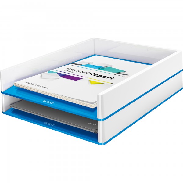 Leitz Briefkorb WOW 53611036 DIN A4 PS weiß/blau