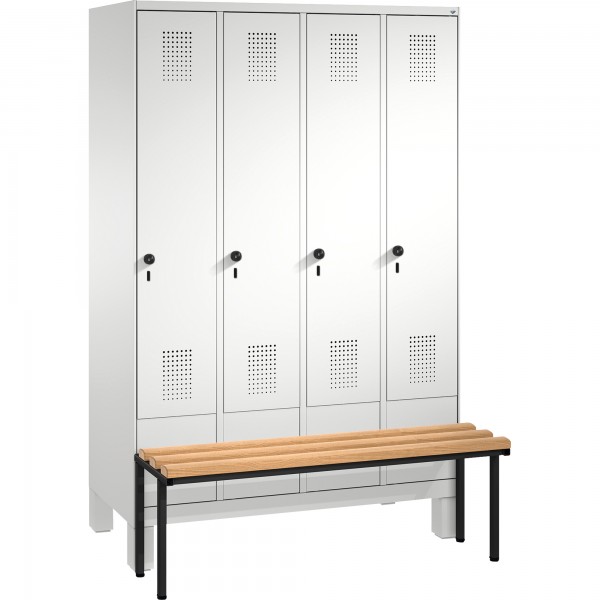 C+P Umkleidespind 4903040S10035 Sitzbank 4Abteile B1200mm lgr/lgr