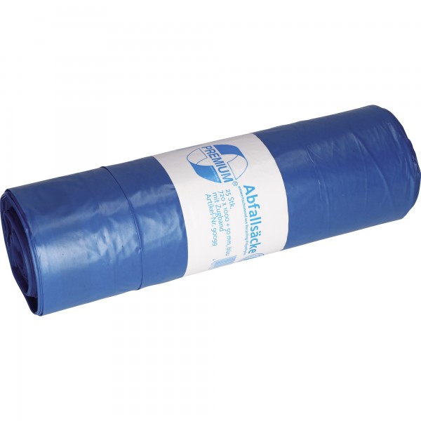 DEISS Müllbeutel 90099 m.Zugband LDPE 120l bl 25 St./Pack.