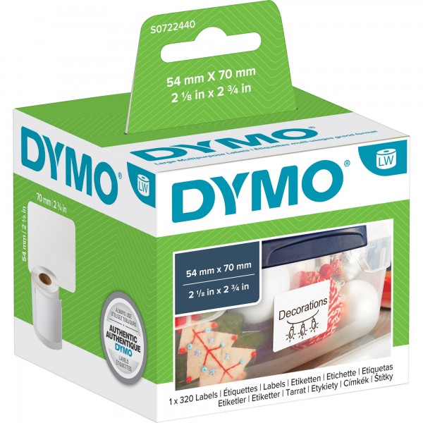 DYMO Vielzwecketikett S0722440 70x54mm weiß 320 St./Rl.