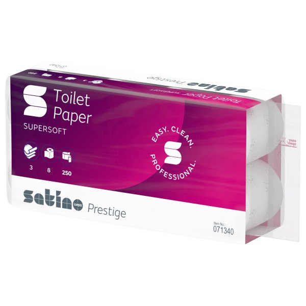 Satino Toilettenpapier 071340 Prestige 3lg hw 250Blatt 8 St./Pa