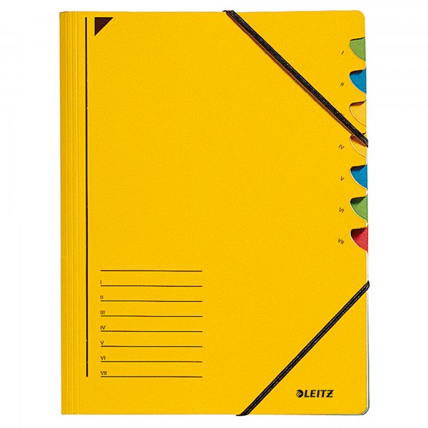 Leitz Ordnungsmappe 39070015 DIN A4 7Fächer farbig Karton gelb