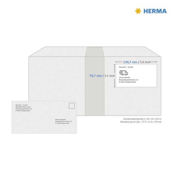 HERMA Etikett 4472 78,7x139,7mm weiß 400 St./Pack.