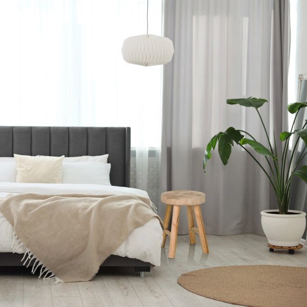 hjh OFFICE Sitzhocker RUSTIKO W Paulownia-Holz