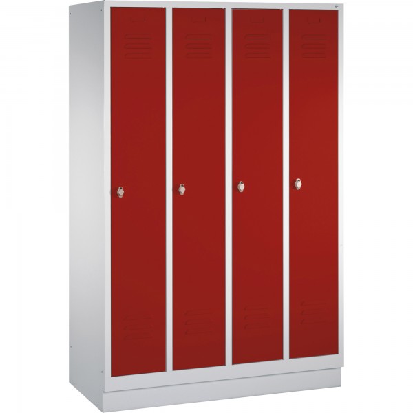 C+P Umkleidespind 802040S10005 m. Sockel 4Abteile lgr/rrt