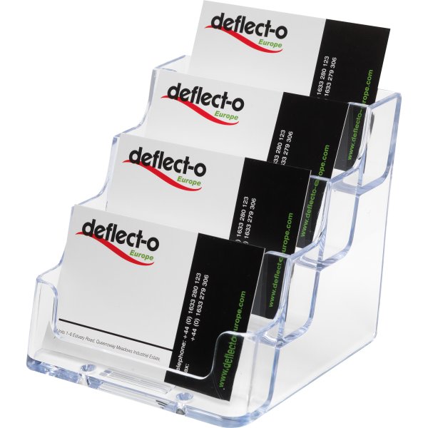 Deflecto Visitenkarten- Halter 4Fächer 4Ablagen tr