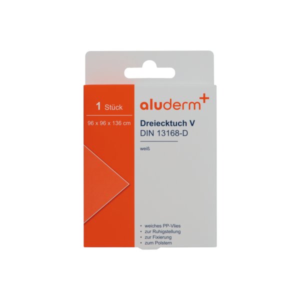 aluderm Dreiecktuch +Box 96x96x136cm ws