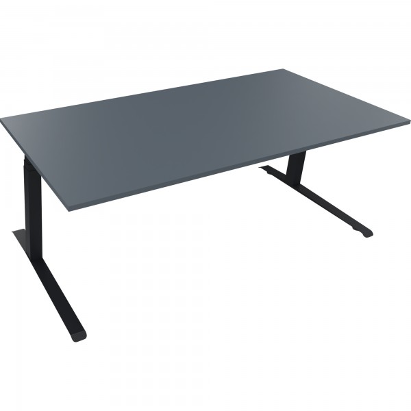 Sitz-/Stehtisch Kufe Doppels. Quad. B2000xT900xH645-1275 an/Lavagrau