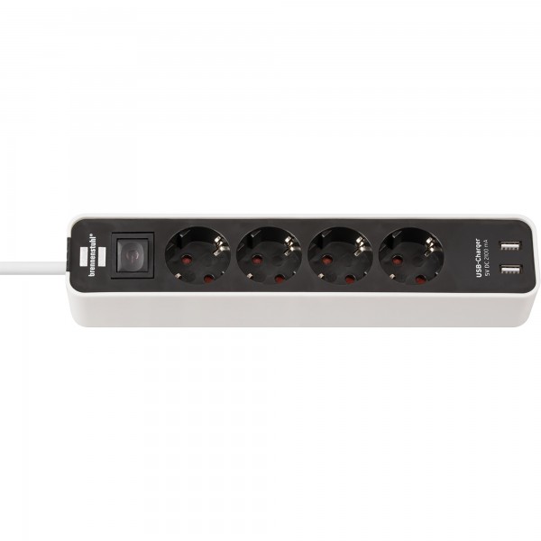 brennenstuhl Steckdosen- Leiste Ecolor 4fach +2xUSB ws