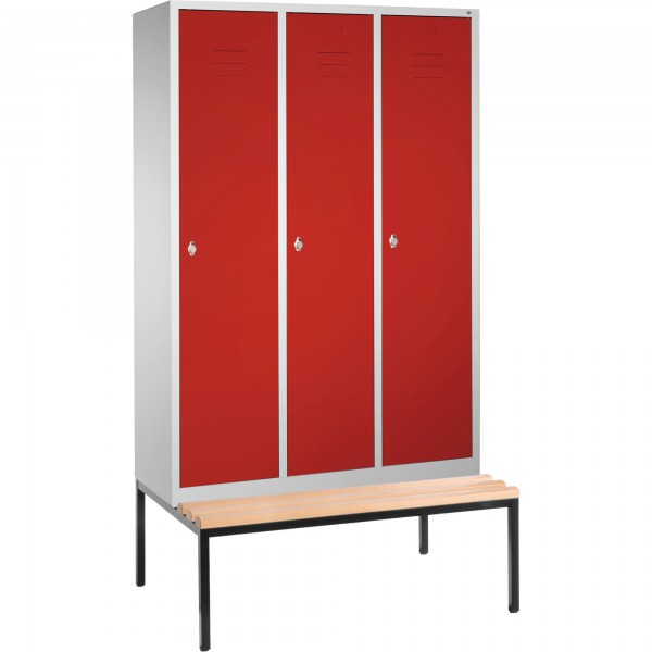 C+P Umkleidespind 805032S10073 Sitzbank 3Abteile B1200mm lgr/rrt