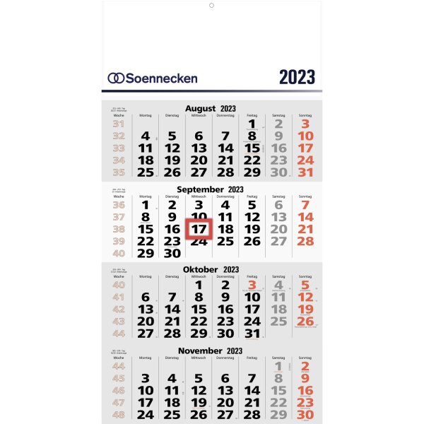 Soennecken Viermonatswandkalender 2023 5097-23