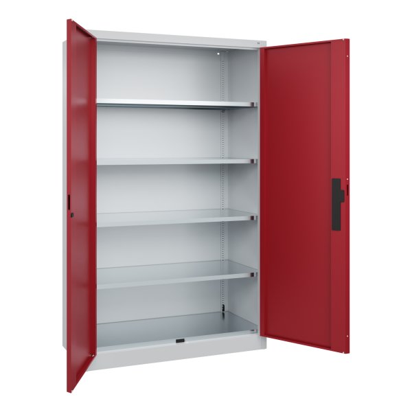 C+P Schwerlastschrank 4Böden 1950x1200x500mm lgr/rrt