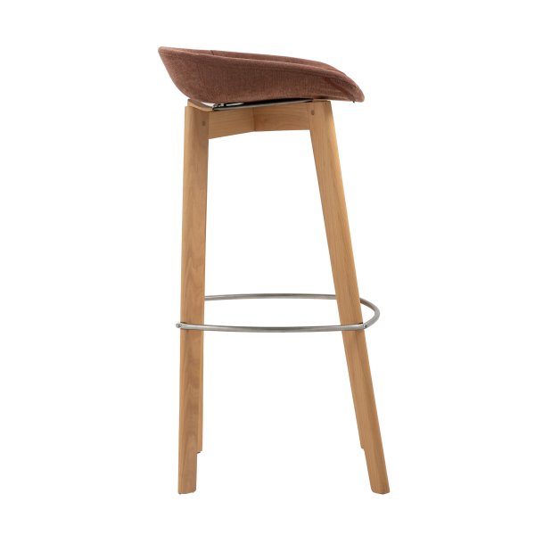 FEROS Barstuhl Keeve Polster niedrig Holz braun-rot 4St