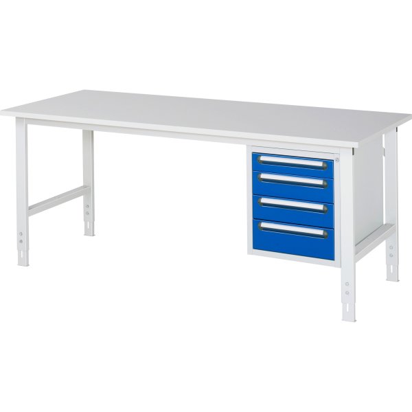 RAU Arbeitstisch 4Schübe 2000x800x760-1080 lgr/ebl