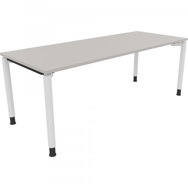 Schreibtisch Vierfuß Rundrohr B2000xT800xH680-820 ws/Lichtgrau