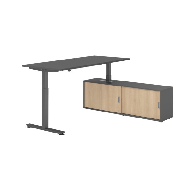 Hammerbacher Sitz-Steh-Kombi 180x80cm gp/gp/gp/ei
