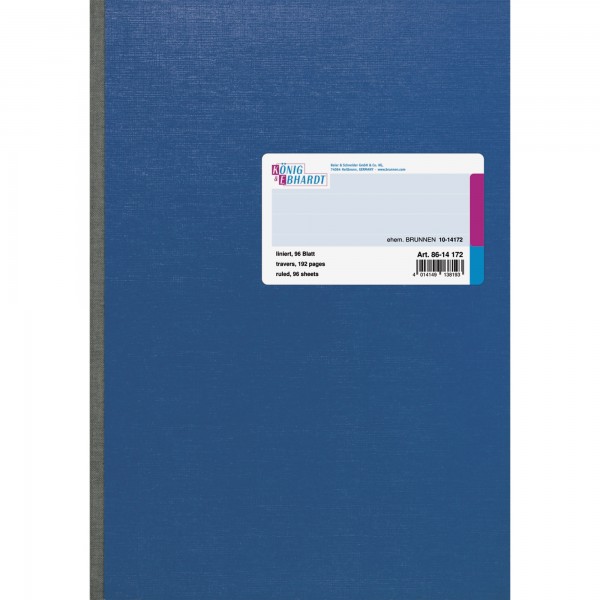 König & Ebhardt Kladde 8614172 DIN A4 liniert 96Blatt blau