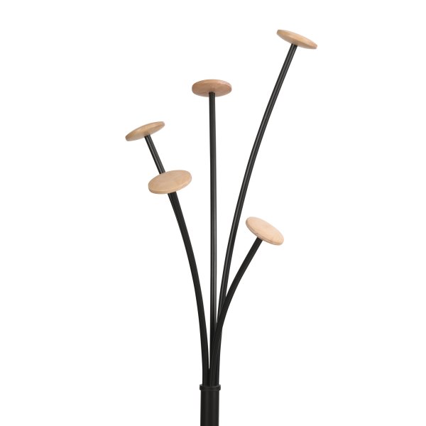 Alba Garderobenständer Festival 5Haken 187cm sw/hbr