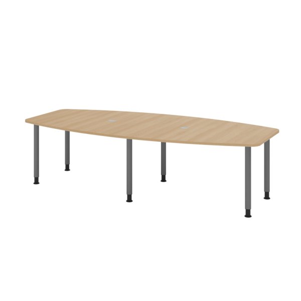 Hammerbacher Konferenztisch 280cm 6RRFüße ei/gr