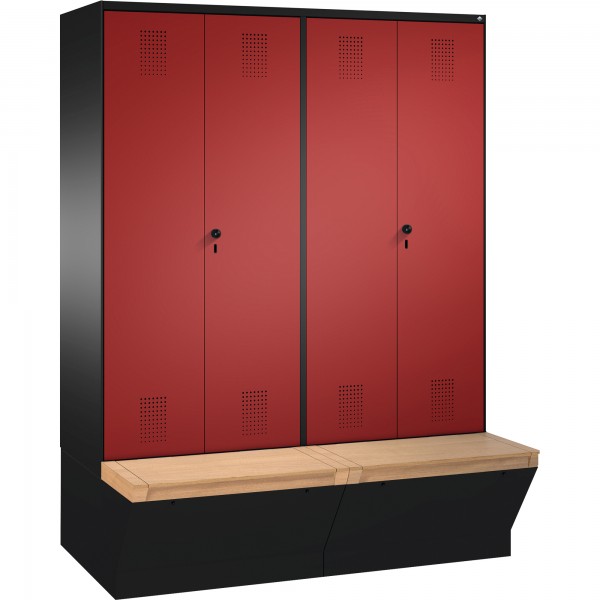 C+P Doppelspind 4905642S10068 Sitzbox 4Abteile B1600mm sgr/rrt