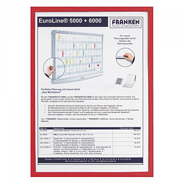 Franken Dokumentenhalter ITSA4M/5 01 DIN A4 rot 5 St./Pack.