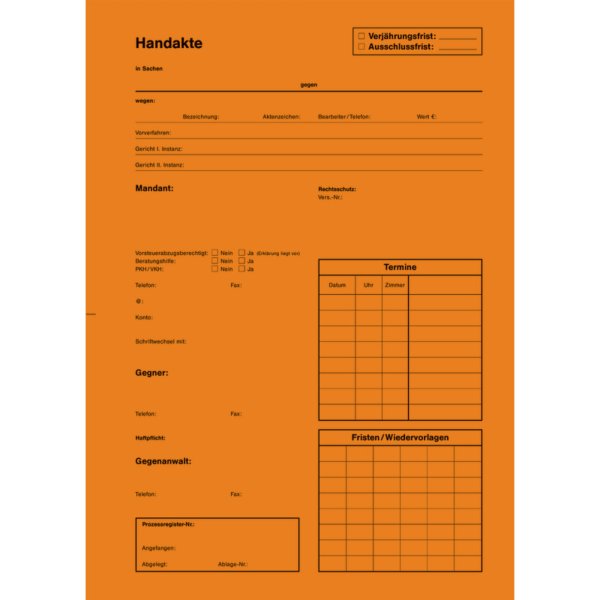 AdvoBedarf Handaktenbogen Tauenkarton or 100St